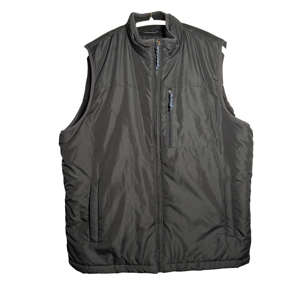 Hawke & Co Men's Large Black Fleece Lined Insulated Full Zip Vest HSW2230